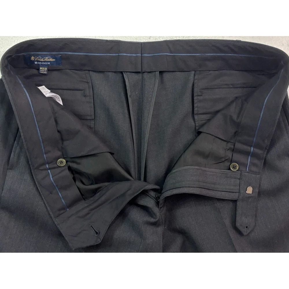 Brooks Brothers 42x30 Charcoal Madison‎ Dress Suit Pants Wool Flat Front Trouser
